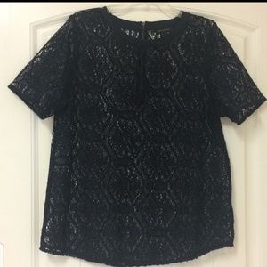 Banana Republic Navy Lace Top
